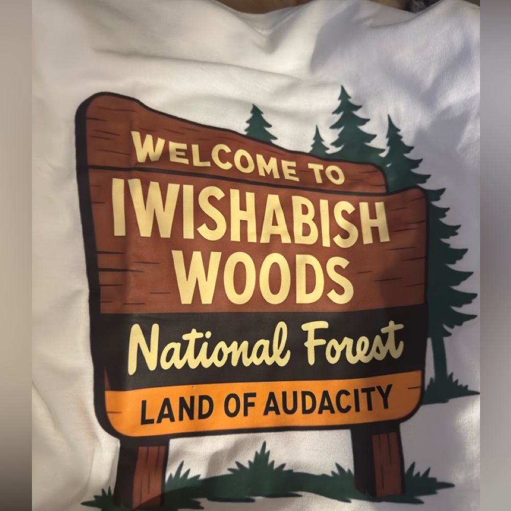 NWOT IWISHABISH WOODS Graphic Tee – Size Large – 100% Cotton - Picture 4 of 4